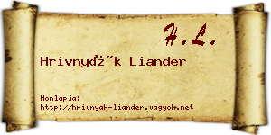 Hrivnyák Liander névjegykártya